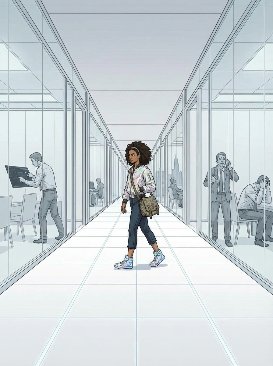 Wide corridor shot on Floor 27.