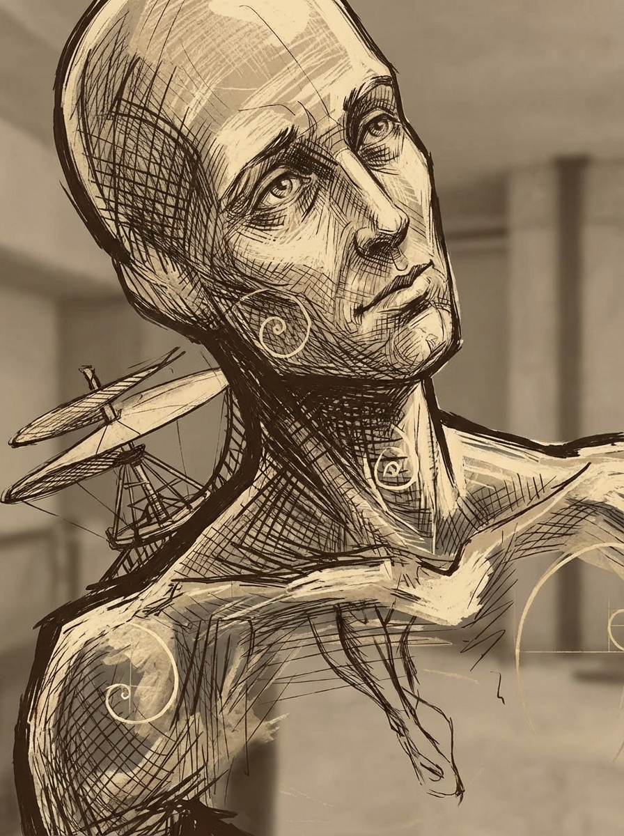 Vinci's interface glowing with a new kind of light — not analysis, but conviction — as Vinci speaks the series' defining words.